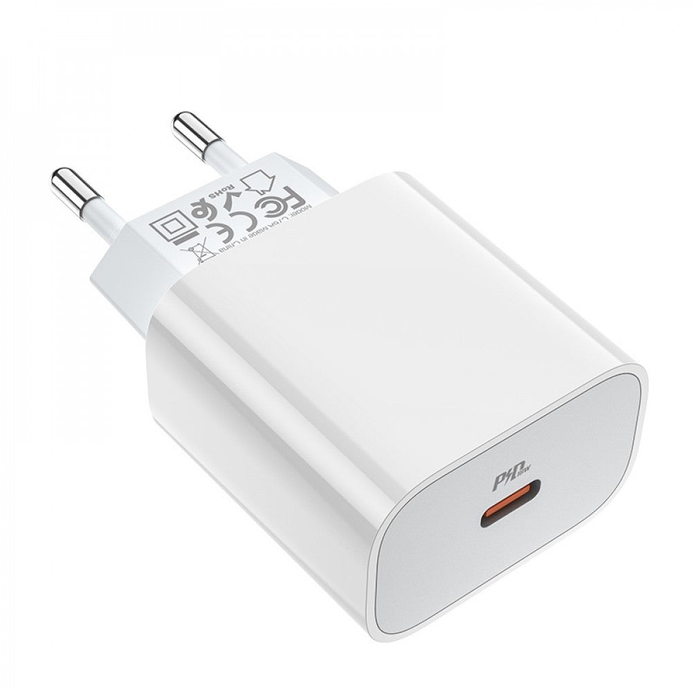 Home Charger 30W PD C to Lightning Cable (1m) Hoco C76A Pro – White