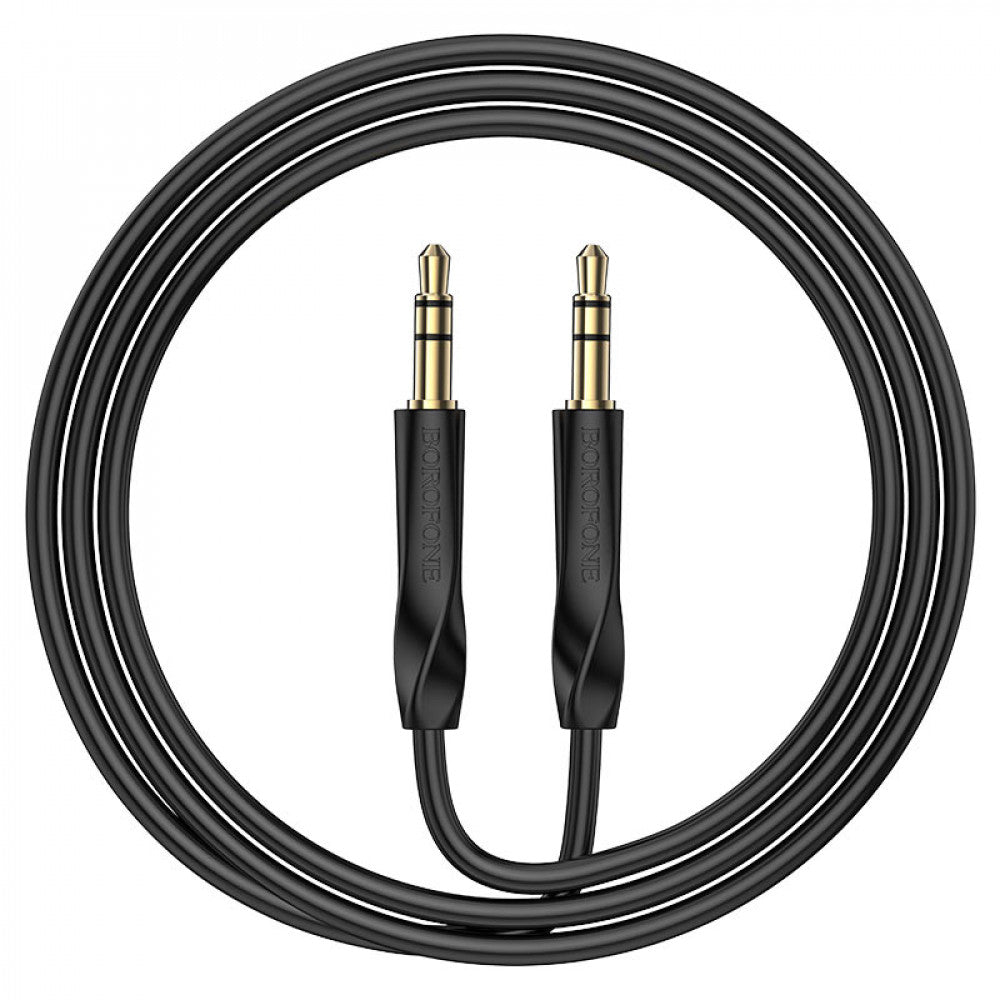 Aux cable (Male to Male) (1m) Borofone BL16 – Black