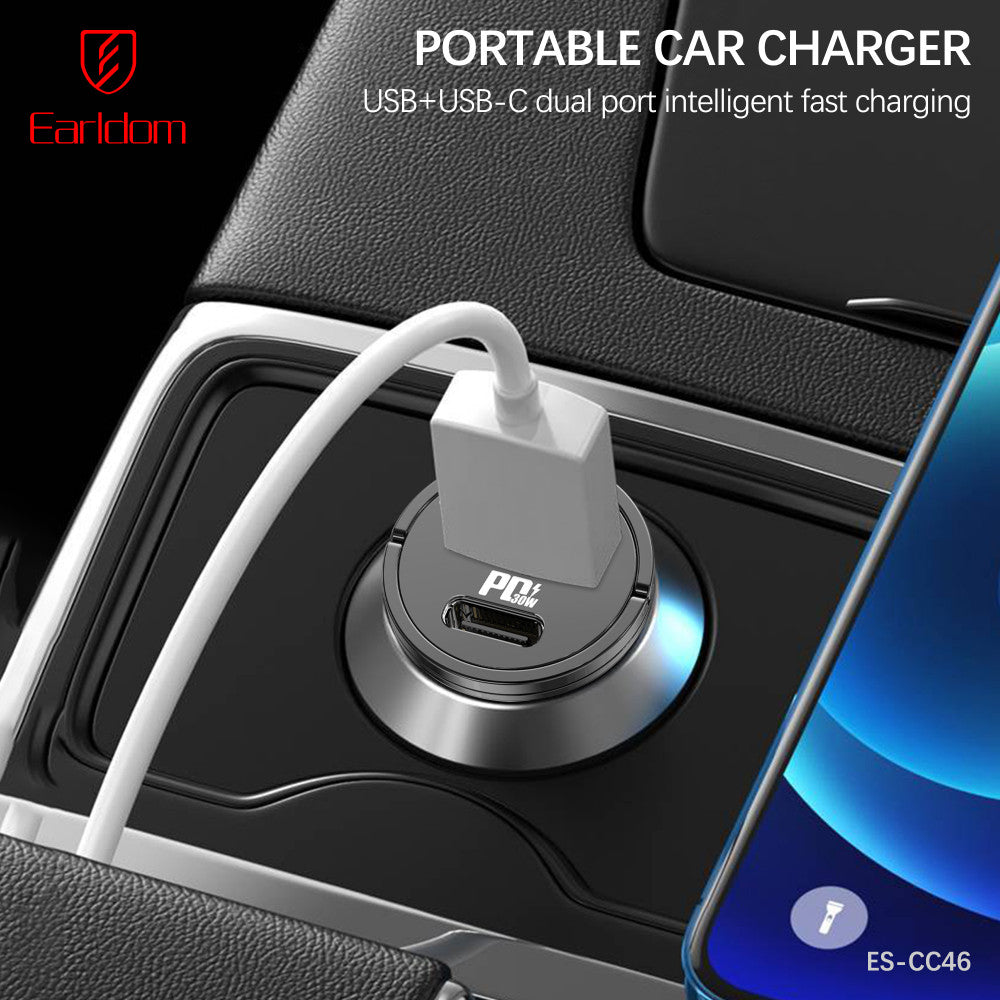 Car Charger 2.4A 1U 1C Earldom ES-CC46