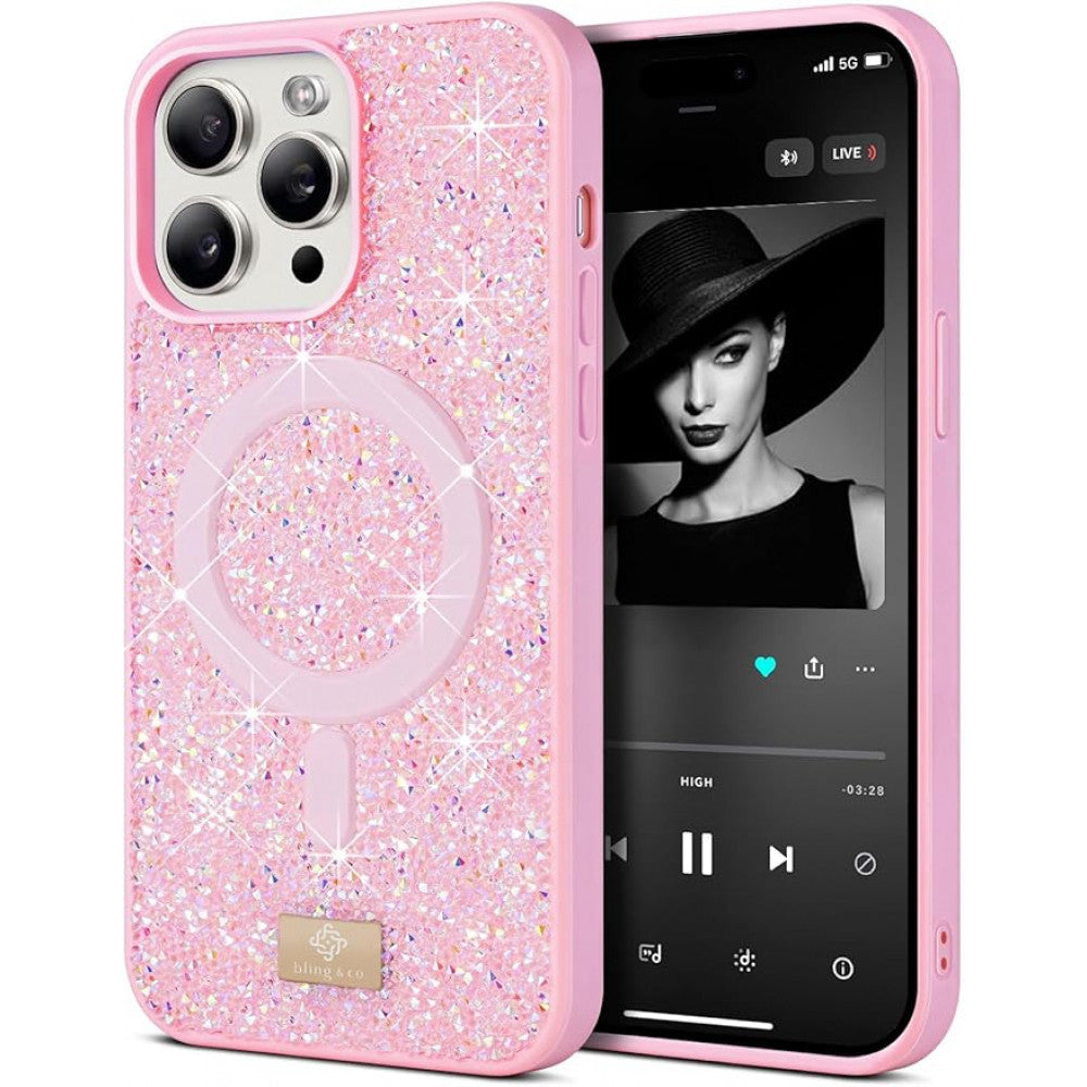 Bling World Rock Case With MagSafe — iPhone 16 Pro  — Pink