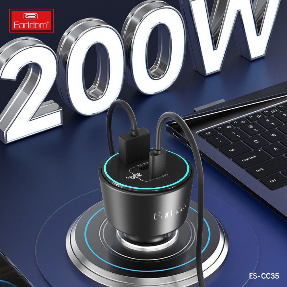 Car Charger 200W 1U 2C Earldom ES-CC35