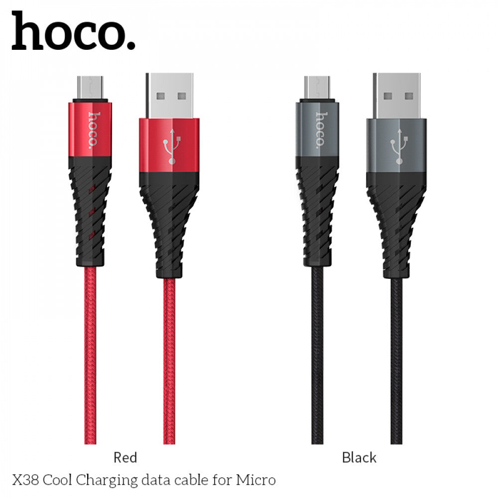 Micro 2.4A Cable (1m) — Hoco X38 — Black