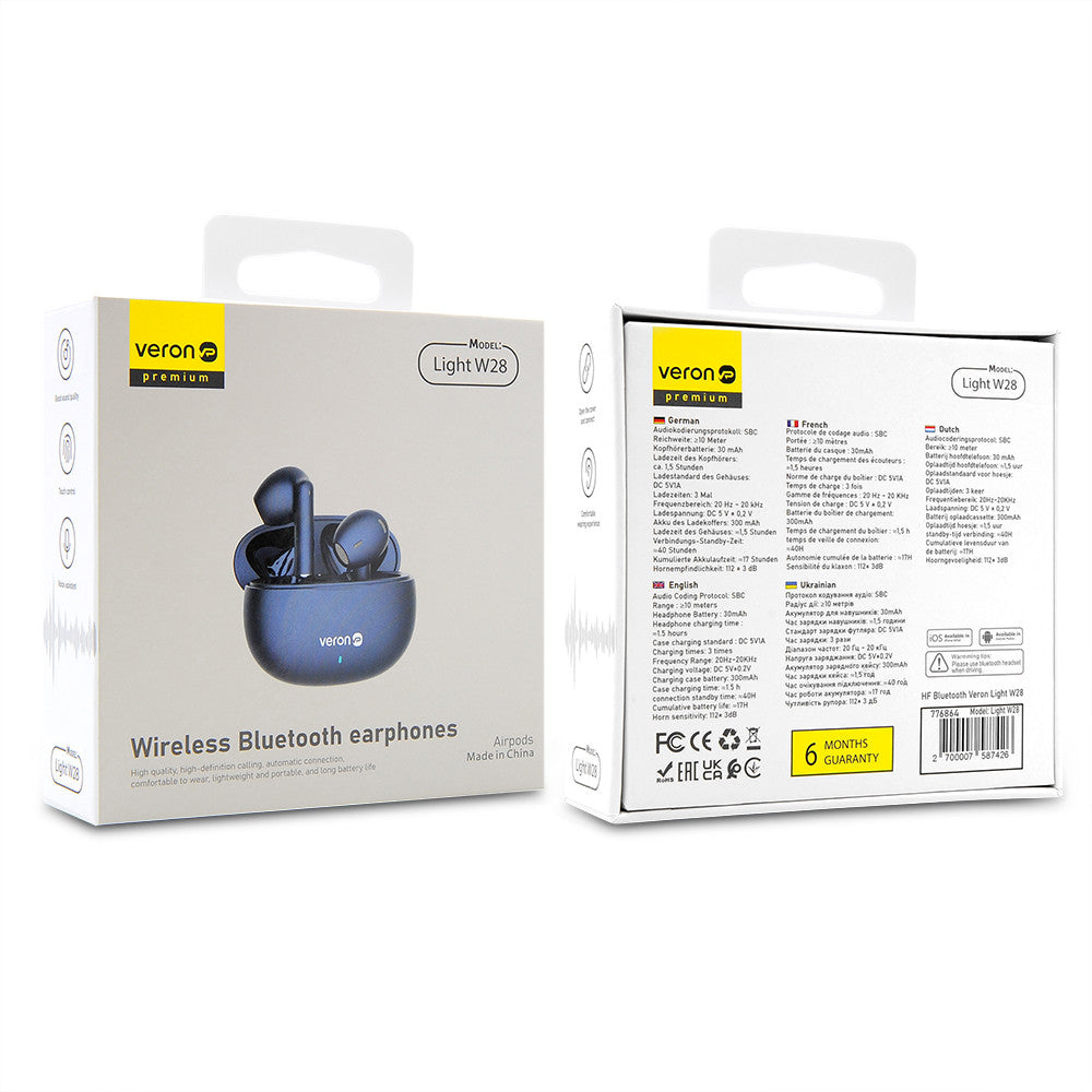 TWS Bluetooth Headset Veron -W28 Light – Black