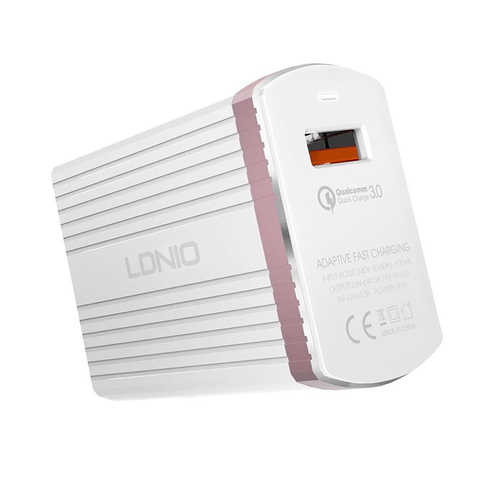 Ldnio A1302Q Home Charger Set (Micro)(1 USB)(3 A) — White