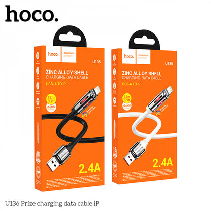 Cable Lightning 2.4A (1.2m) — Hoco U136 — White