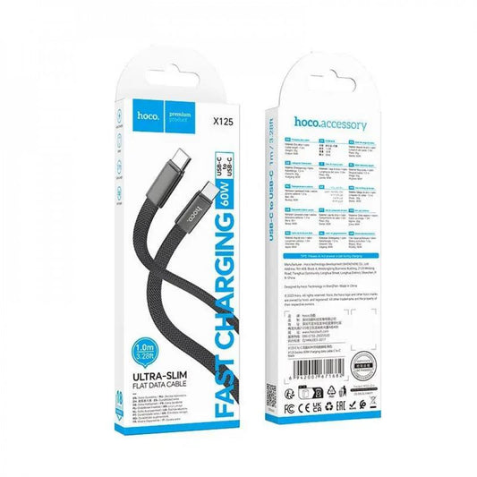 Кабель USB C to C 60W (1m) — Hoco X125 — Black