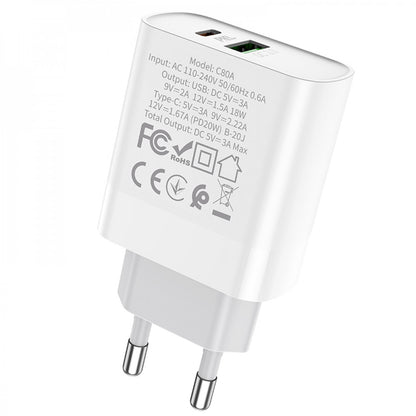 Home Charger 20W PD QC3.0 Hoco C80A – White