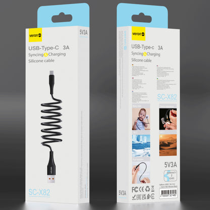 Silicone Cable USB C 3A (1m) — Veron SC-X82 — Black