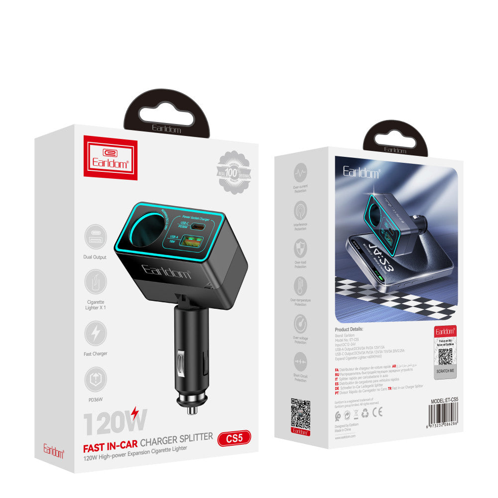 Разветвитель прикуривателя | 1S | 1P | 1U — Earldom ET-CS5