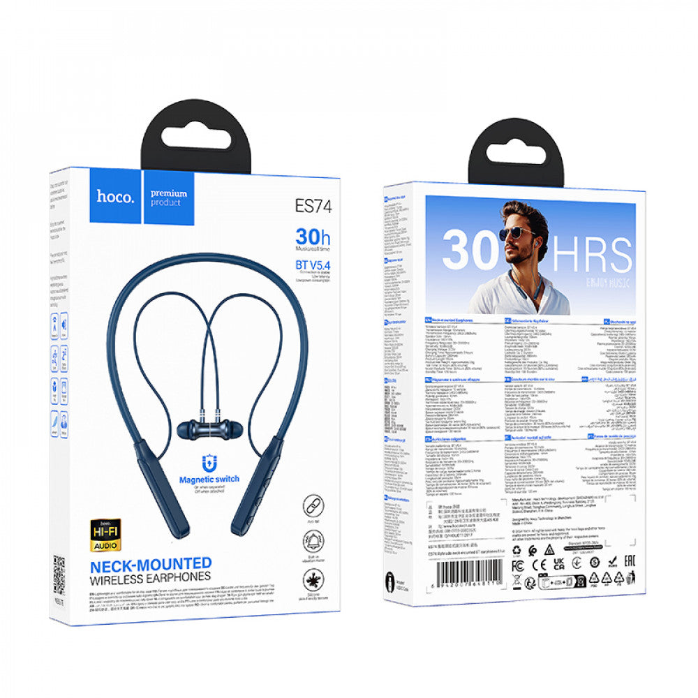 Bluetooth Earphones Hoco ES74 — Blue