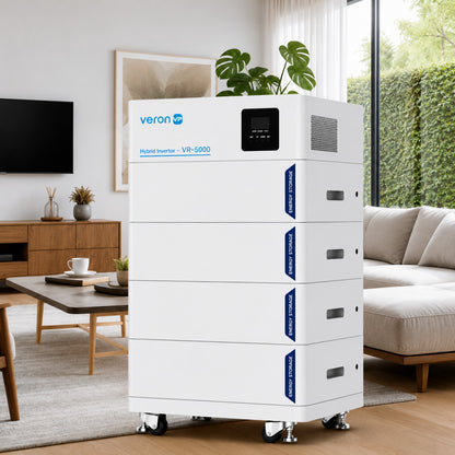Гибридный инвертор VR-S51101 с одним аккумулятором 5,12KWh с корпусом на колесах  LiFePo4