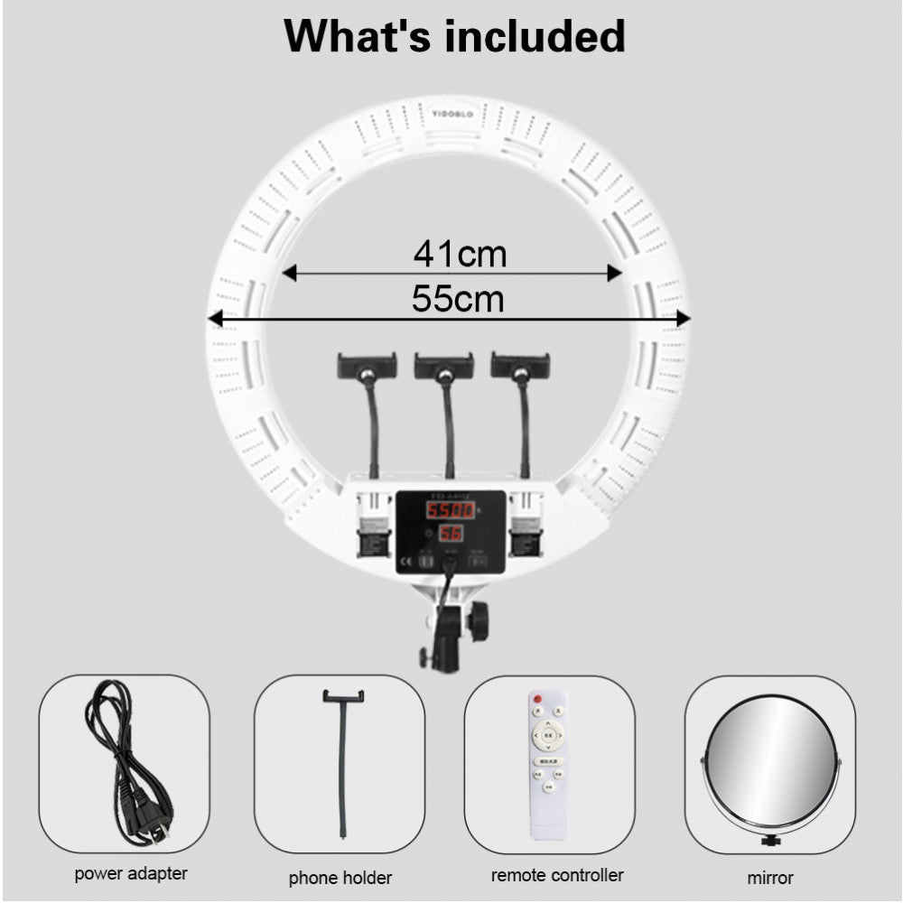 Ring lamp LED Veron FD-640 II 100W 3200-5500K white with mirror