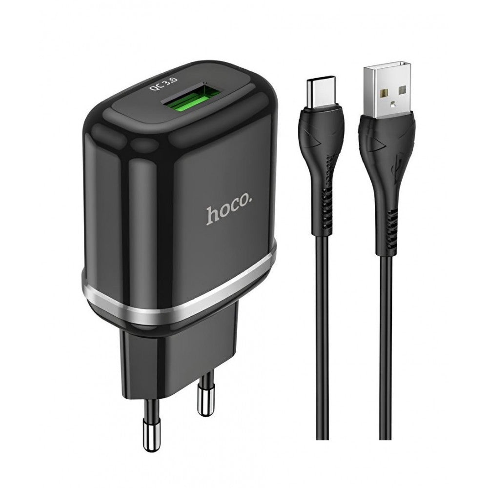 Home Charger 18W QC3.0 USB C Cable (1m) Hoco N3 