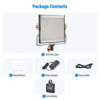 Video light lamp LED NEERWER NL480 28W Bi-color 480pcs Led color 3200-5600K CRI 96+