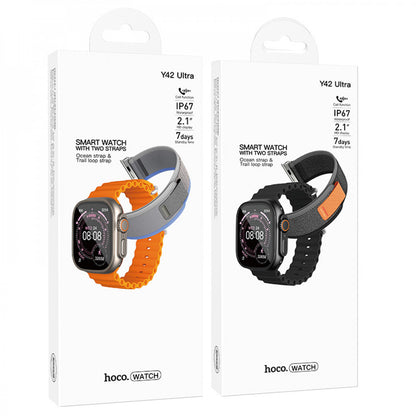 Smart Sports Watch (Call Version) Hoco Y42 Ultra  — Titanium gold