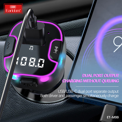 Fm Modulator MP3 Car Charger 3.0A 1U 1C Earldom ET-M99