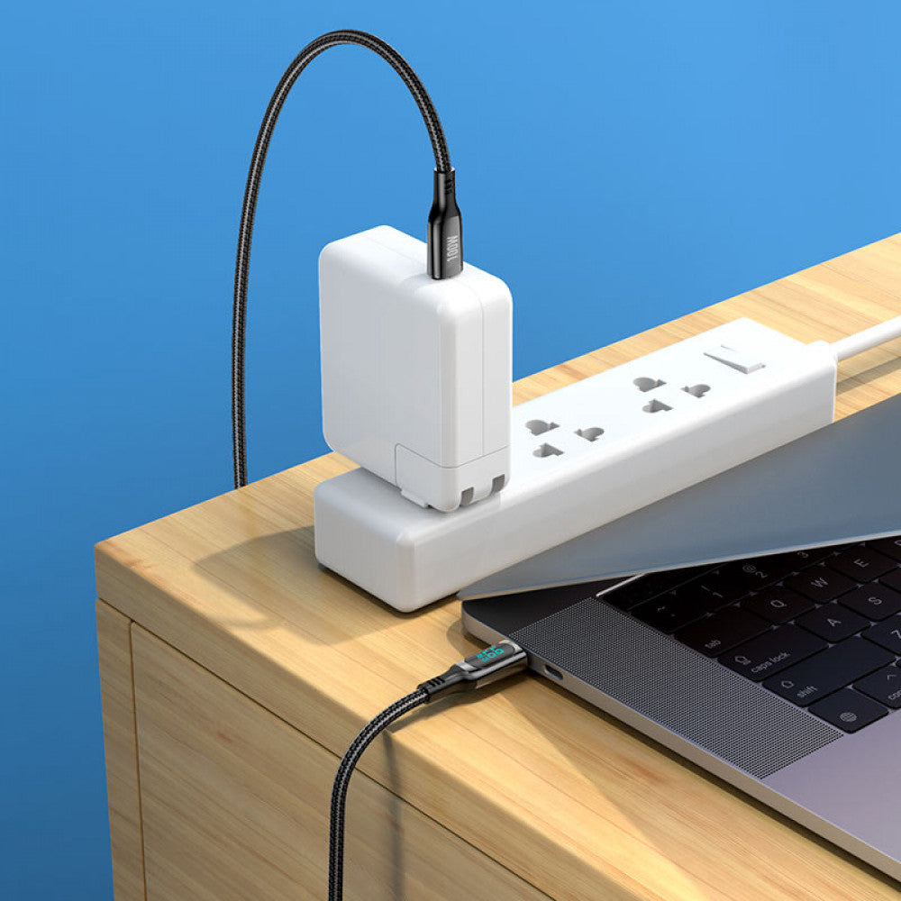 Кабель USB C to C 100W PD (1.2m) — Hoco S51 — Black