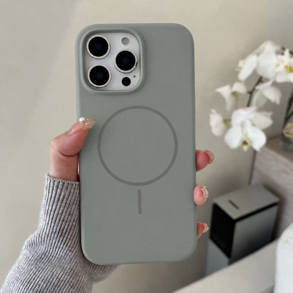 Силіконовий чохол оригінальний HC з MagSafe — iPhone 15 Pro — Light Gray