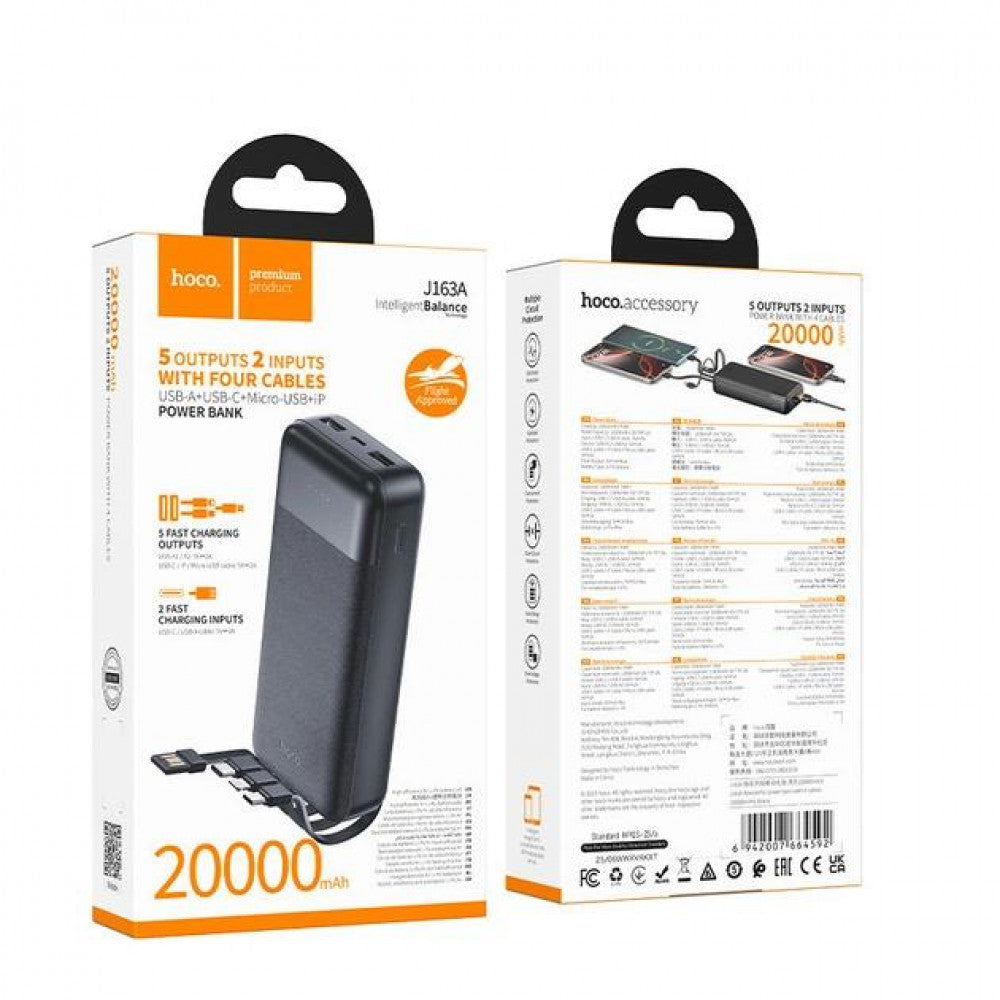 Power Bank 20000 mAh | 22.5W+PD20W — Hoco J163A — Black