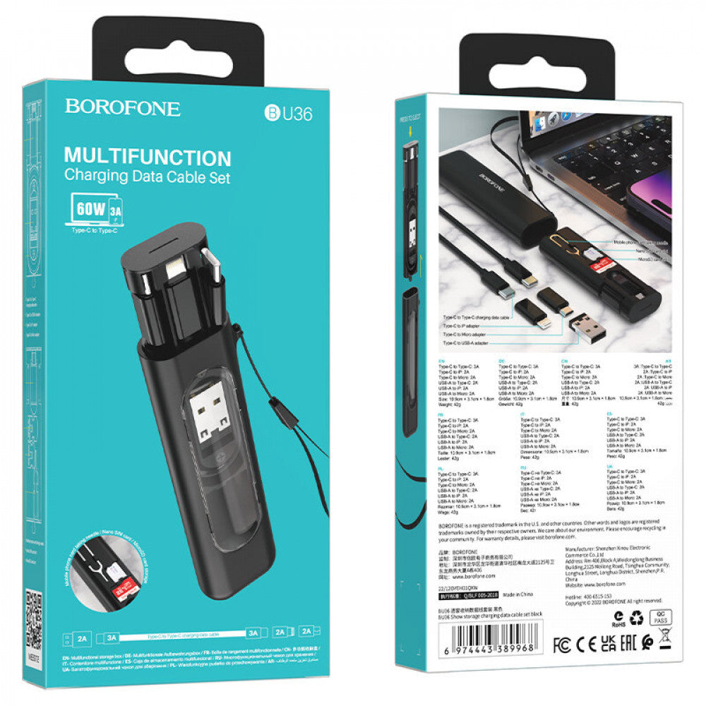 Multifunctional Charging Cable Set 60W Borofone BU36 – Black