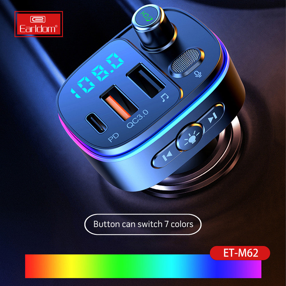 Fm Modulator MP3 | Car Charger | 3.0A | 2U | 1C - Earldom ET-M62