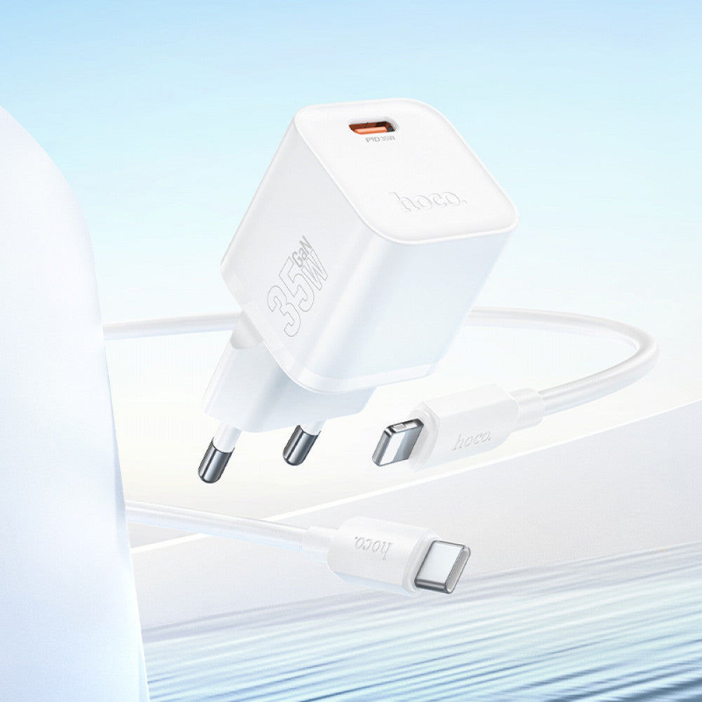 Home Charger 35W PD C to Lightning Cable (1m) Hoco N66 — White
