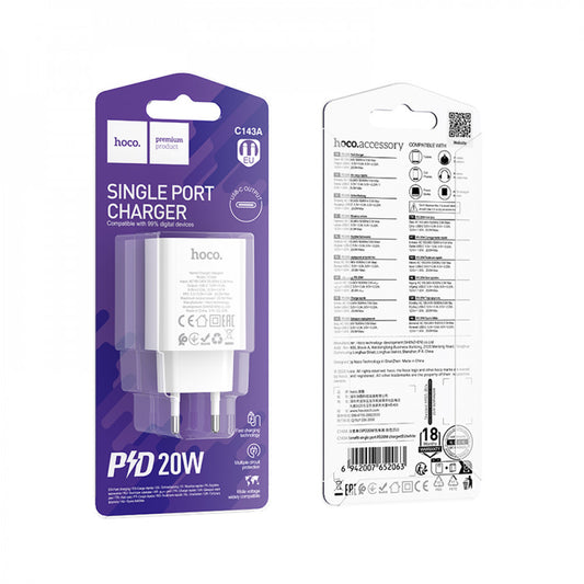Home Charger | 20W | PD3.0 — Hoco C143A