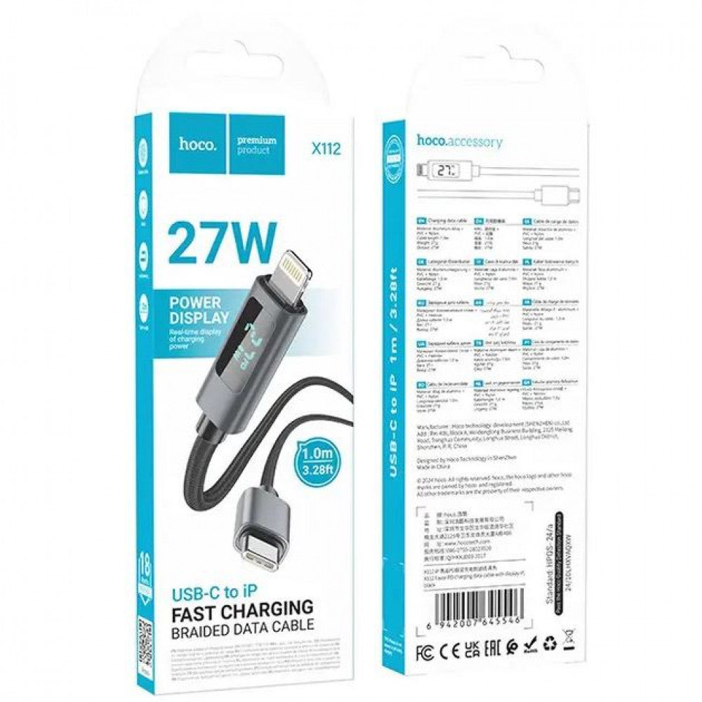 Кабель USB C to Lightning 27W PD (1m) — Hoco X112