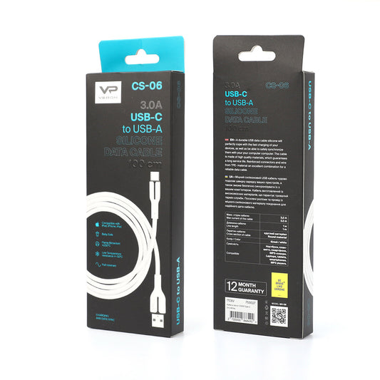 USB C cable 3A (1m) – Veron SC06 Silicon – Black