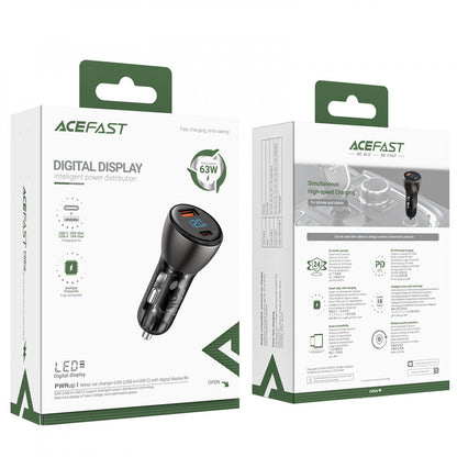 Автомобильное зарядное устройство для Acefast B6, 63 Вт, USB-A, USB-C