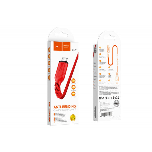 Cable Micro 2.4A (1m) Hoco X59 – Red