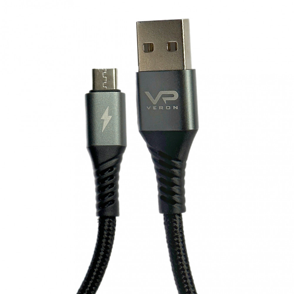 USB Micro Fast Charging Cable 2.4A (0.25m) Veron NM09 Nylon