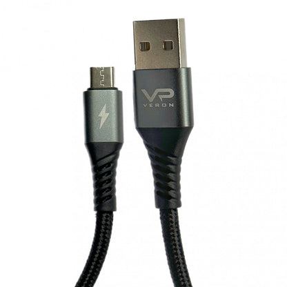 USB Micro Fast Charging Cable 2.4A (0.25m) Veron NM09 Nylon