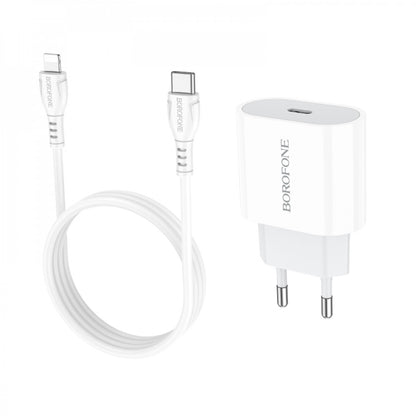 Home Charger 2.1A PD3.0 C to Lightning Cable (1m) Borofone BA61A — White