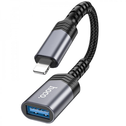 Adapter Lightning To USB 2.0 Hoco UA24 – Metal Gray