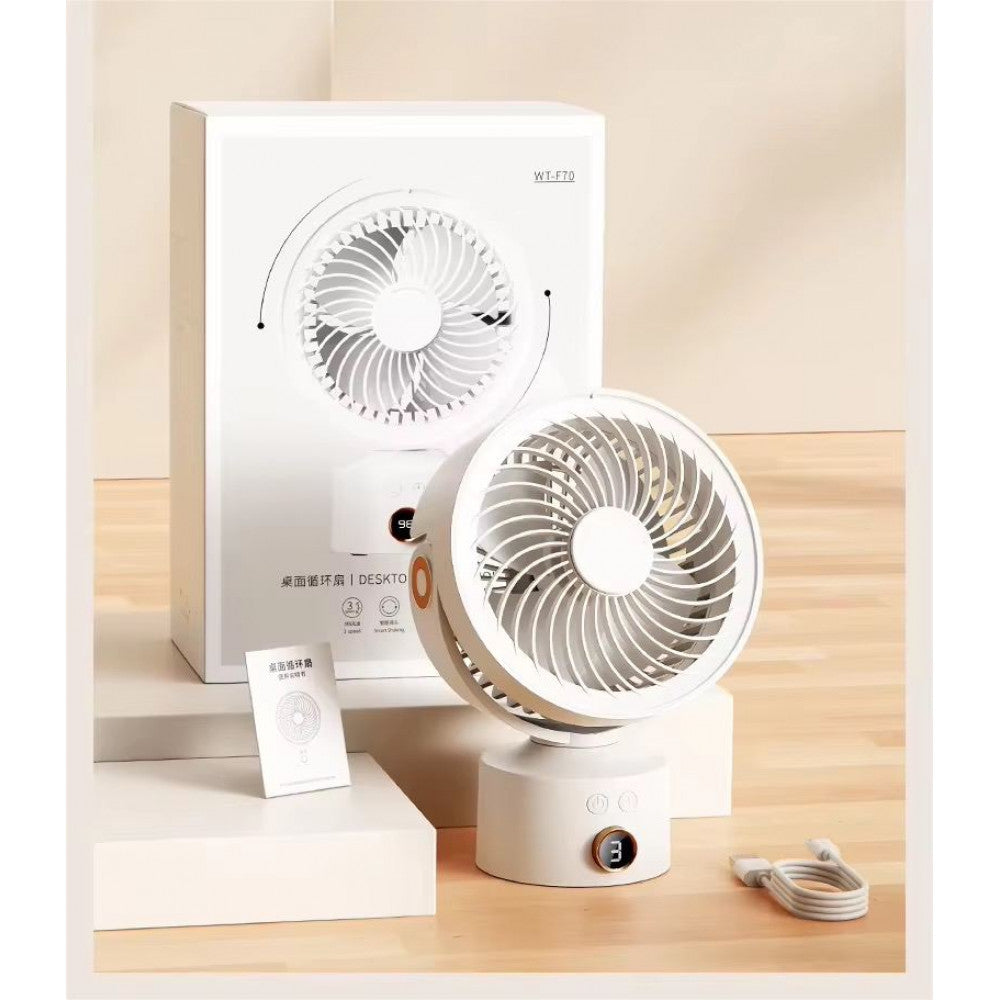 Портативный мини вентилятор WT-F70 White  - 4000 mAh