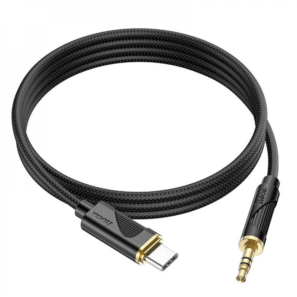 Cable Aux to Type-C (1m) — Hoco UPA30 Type-C  — Black