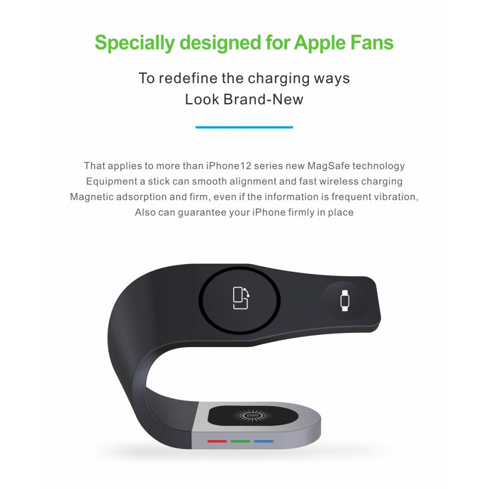 Wireless Charger 3 in 1 15W Y35 – Black