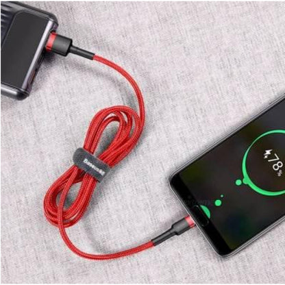 USB C cable 3A (1m) – Baseus (CATKLF-B) Cafule Series – CATKLF-BG1 Gray + Black