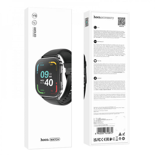 Smart Sports Watch (Call Version) – Hoco Y19 – Black