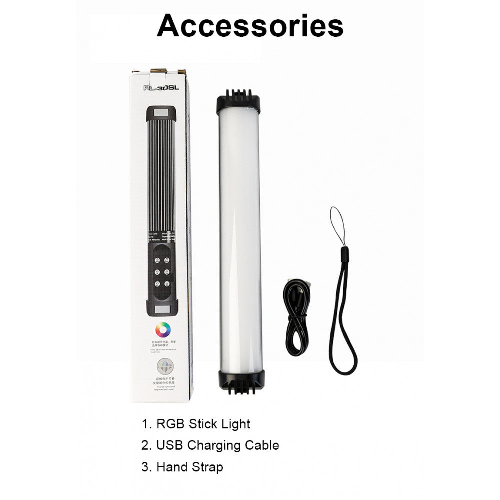 Лампа LED видео Handheld Fill Light Stick SL-30 RGB I USB Charger Cable