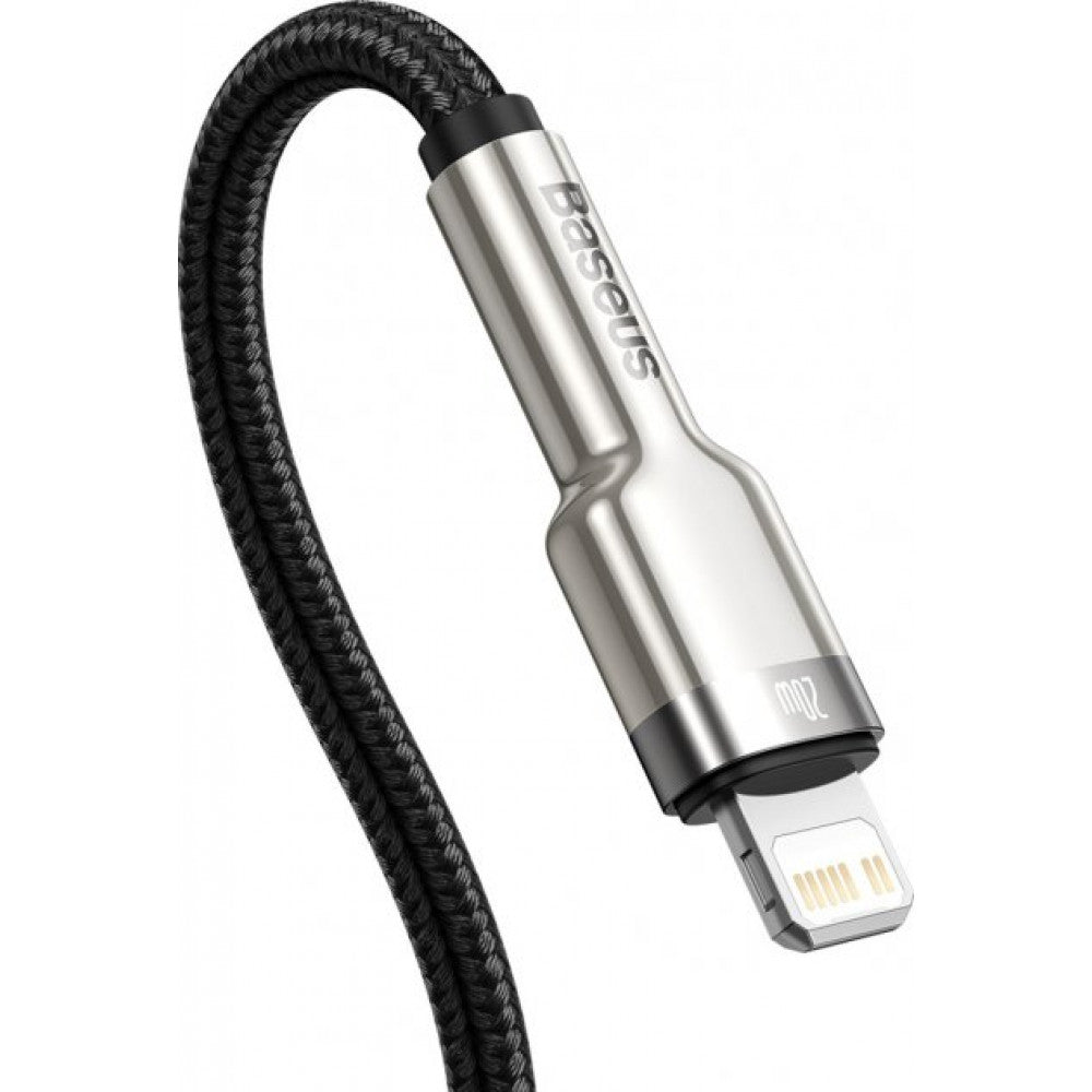 USB C to Lightning Cable 20W (0.25m) Baseus (CATLJK-01) Cafule Series Metal – CATLJK-01 Black