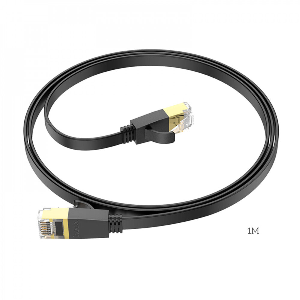 Hoco US07 General pure copper flat network cable(L=1M) – Black
