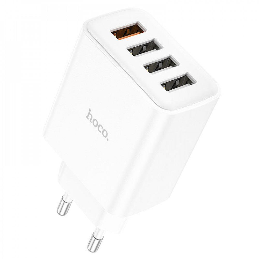 Home Charger | 28.5W | 4U | QC3.0 – Hoco C102A – White