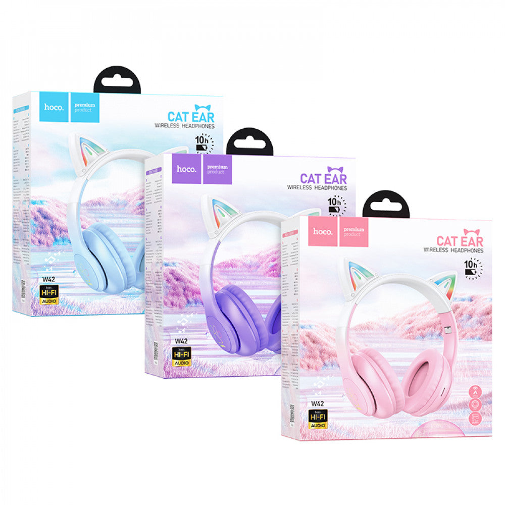 Bluetooth headphones Hoco W42 Adventure – Crystal Blue