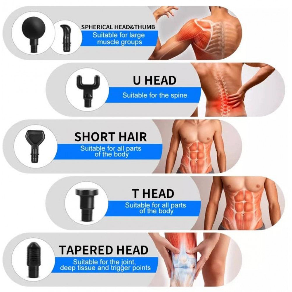 Portable Handheld Body Massager Fascial Gun 8076 Lithium Battery