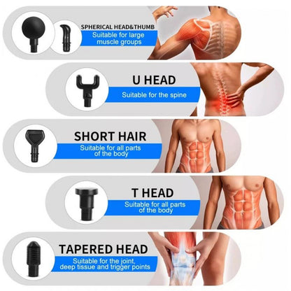 Portable Handheld Body Massager Fascial Gun 8076 Lithium Battery