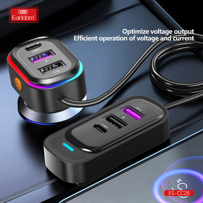 Car Charger 66W 4U 2C Earldom ES-CC26