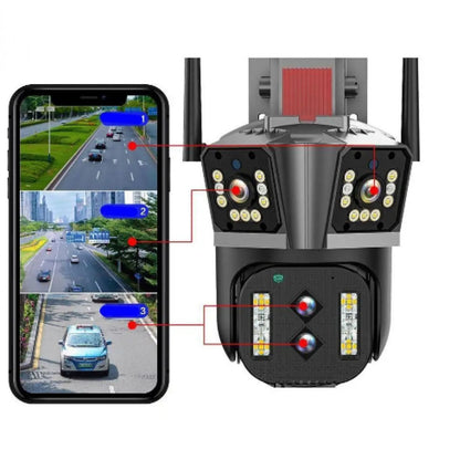 Overscam Smart 8k PTZ Wi-Fi IP camera with 10x zoom and 4 lenses.