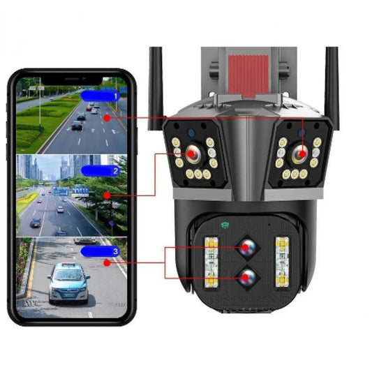 Overscam Smart 8k PTZ Wi-Fi IP camera with 10x zoom and 4 lenses.